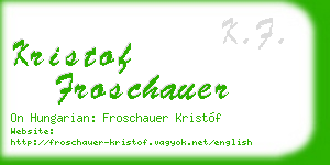 kristof froschauer business card